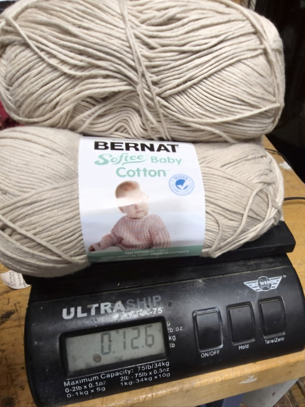Bernat Softee Baby Cotton Yarn - Three Full Skeins Feather Gray - Picture 5 of 5
